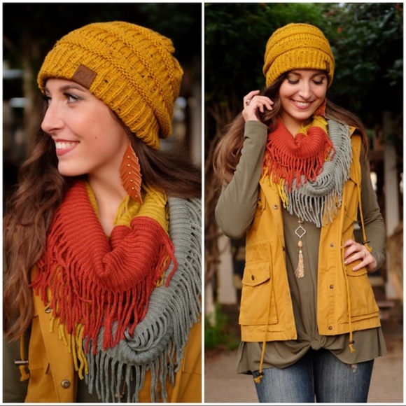 LAST ONE! Mustard Confetti C.C. Beanie - Picture 2 of 3